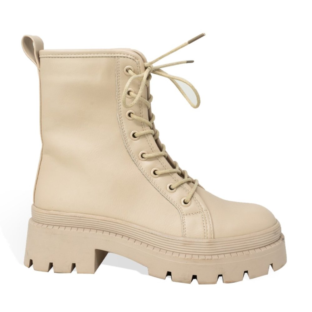 Heeled Boots for Women Combat Boot Lace Up Knee High Boots